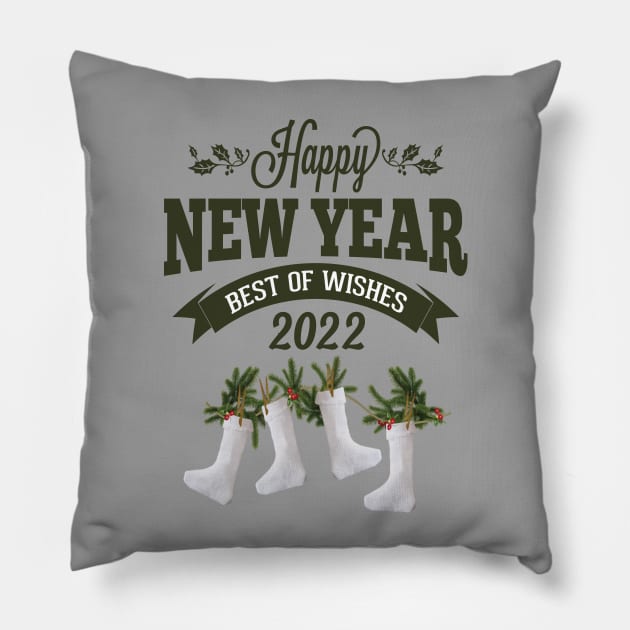 happy new year 2022 best year best of wishes A new year full of joy and happiness Pillow by Officail STORE