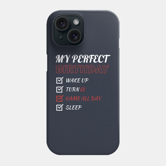 12th Perfect Birthday Gamer Gaming 12 Years Old Boys Phone Case by Tony_sharo