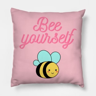 Bee yourself -funny and cute bee artwork Pillow