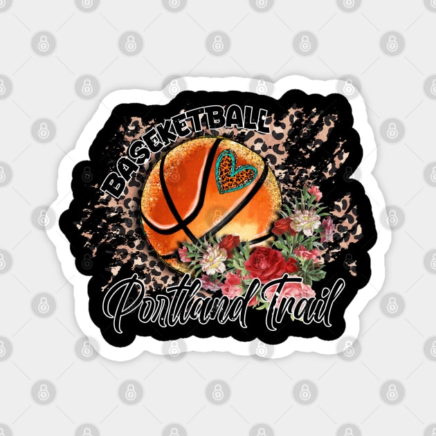 Aesthetic Pattern Portland Trail Basketball Gifts Vintage Styles Magnet by Frozen Jack monster