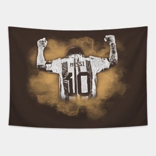 messi watercolor brown Tapestry