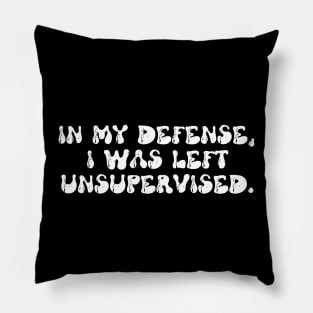 In my defense, I was left unsupervised. Pillow