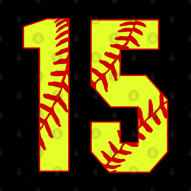 Fastpitch Softball Number 15 #15 Softball Shirt Jersey Uniform Favorite Player Biggest Fan by TeeCreations