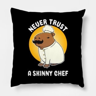 Never trust a skinny chef Capybara Cartoon Pillow