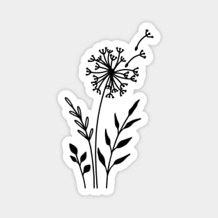 Minimalist dandelion Magnet