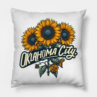 Oklahoma City Sunflower Pillow