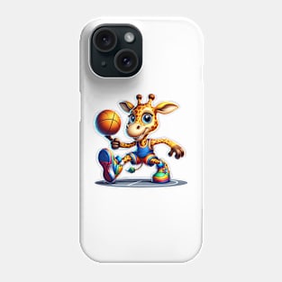 Kids' Playful Giraffe Basketball Player | Cute Animal Hoops Graphic Tee Phone Case