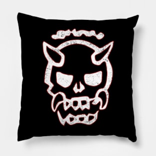 Cool Black and White Oni Head Japan Skull from Wind Breaker Anime Web Manga Icons WB-5 Pillow