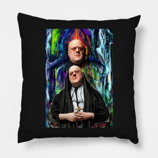 Cyberpunk Aleister Crowley The Great Beast of Thelema painted in a Surrealist and Impressionist style Pillow