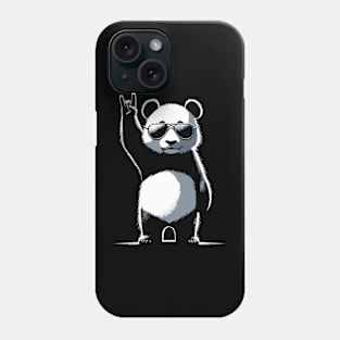 Retro Panda Rock Music Gift Funny Panda Phone Case