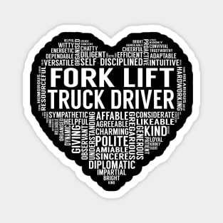 Fork Lift Truck Driver Heart Magnet