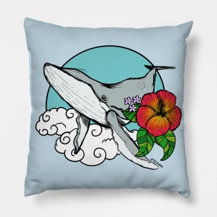 Whale with Flower Pillow