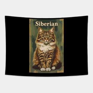 Siberian Cat Artistic Vintage Print Tapestry