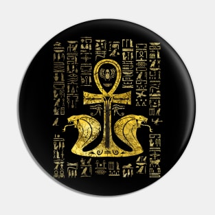 Egyptian cross ankh with Uraeus the Cobra Pin