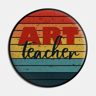 Favorite Art Teacher Rainbow Retro Grunge Pin