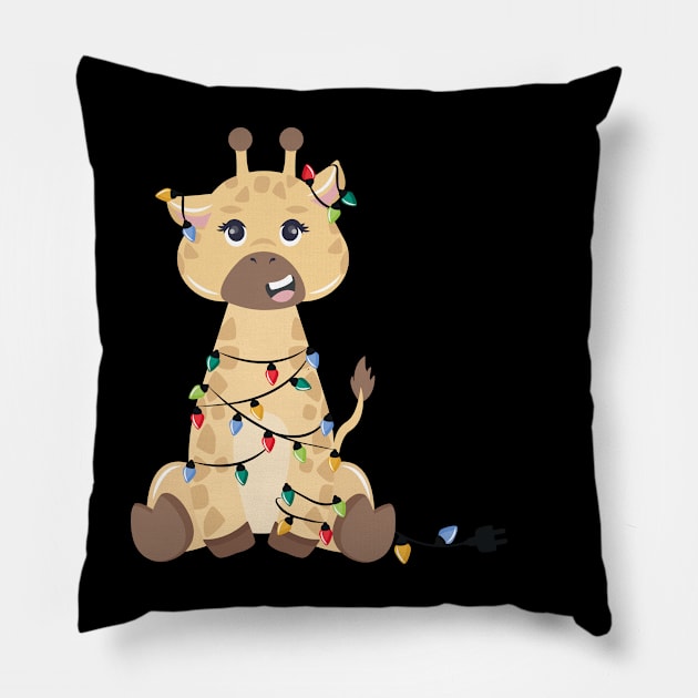 Christmas Giraffe Pillow by SybaDesign