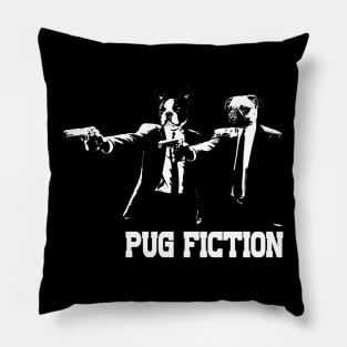 PUG FICTION_white Pillow