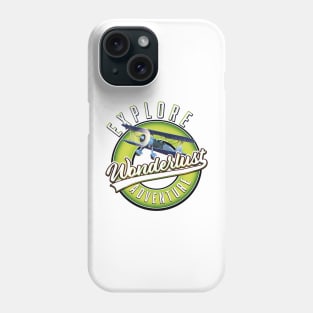 Wonderlust explore adventure logo. Phone Case