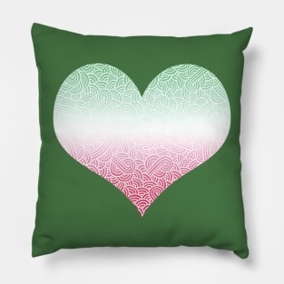 Ombré abrosexual colours swirls doodles heart Pillow