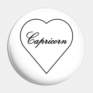 Capricorn Zodiac Heart Pin