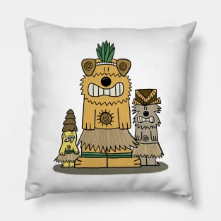 Tiki Airedale Scottish Terrier and Budgie Pillow