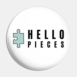 Hello Pieces- Standard Black Pin