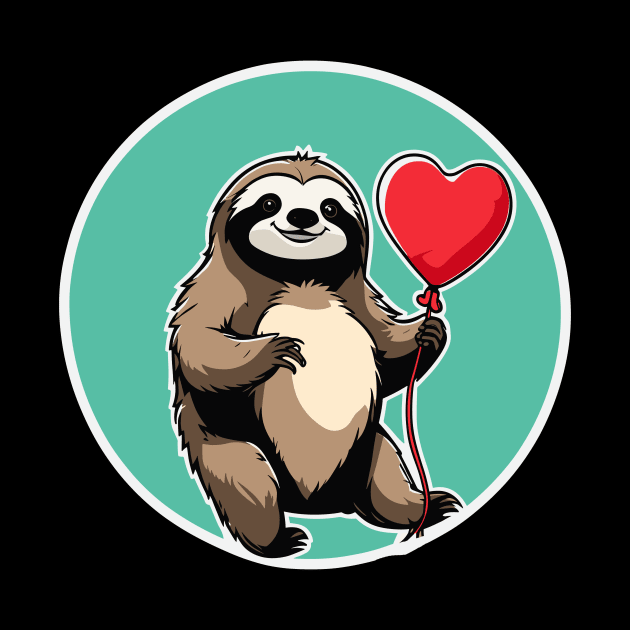 Sloth Heart Balloon - Valentines Day by FluffigerSchuh