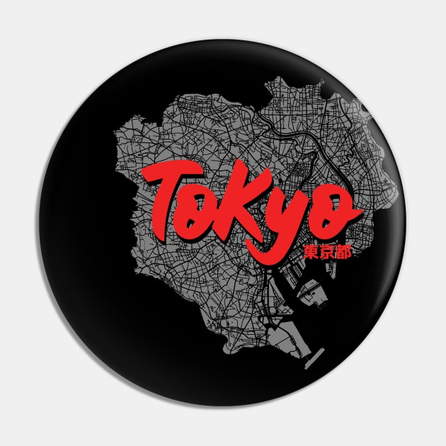 Tokyo, Japan City Map Pin by Issho Ni