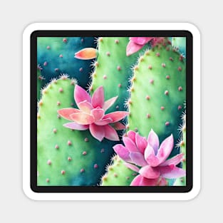 Watercolor cactus plant cactus pattern Magnet