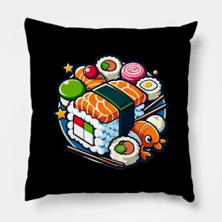 Video Games and Sushi | Kawaii Japanese Cute Food Lover Pillow