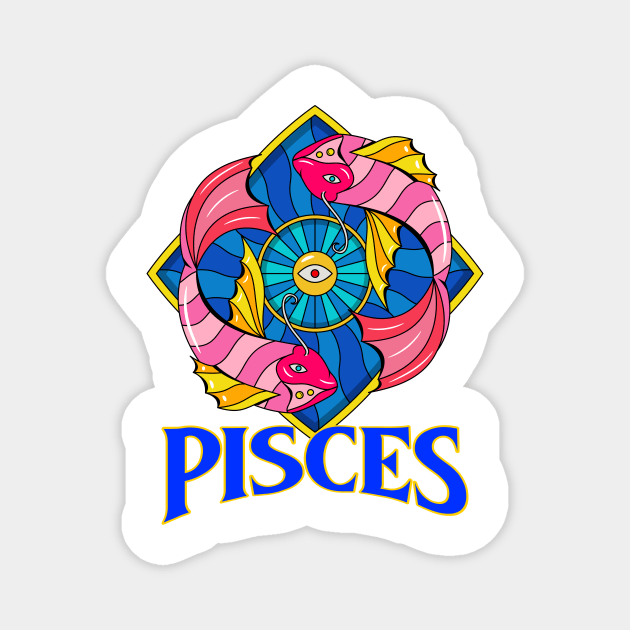 Pisces Zodiac Design Magnet by Tip Top Tee's