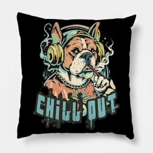 Hip Hop Bulldog Chill Out Artwork Pillow