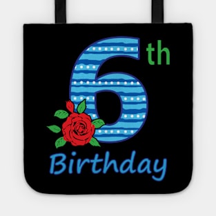 6th Floral - 6th Birthday - Flower - Floral - Birthday Party gift Tote