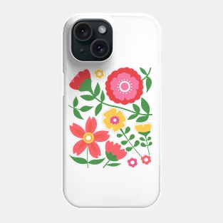 Colorful flowers floral design spring summer design Phone Case