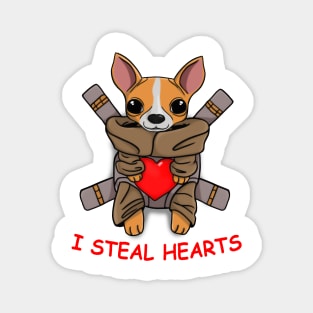I Steal Hearts funny Chihuahua Dog Gift for Valentines Day T-Shirt Magnet