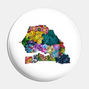 Spirograph Patterned Senegal Regions Map Pin