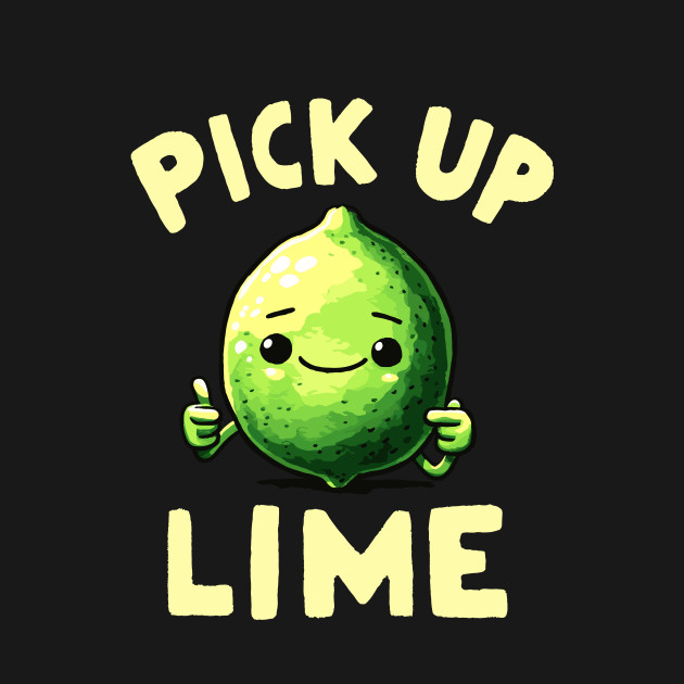 Cool Pick up Line Lime (Back Print) by DoodleDashDesigns