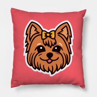 Kawaii Yorkshire Terrier Dog Lover Yorkie Retro Pillow