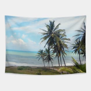 Coconut Tree on the beach Tapestry