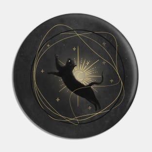 Cosmic black cat Pin