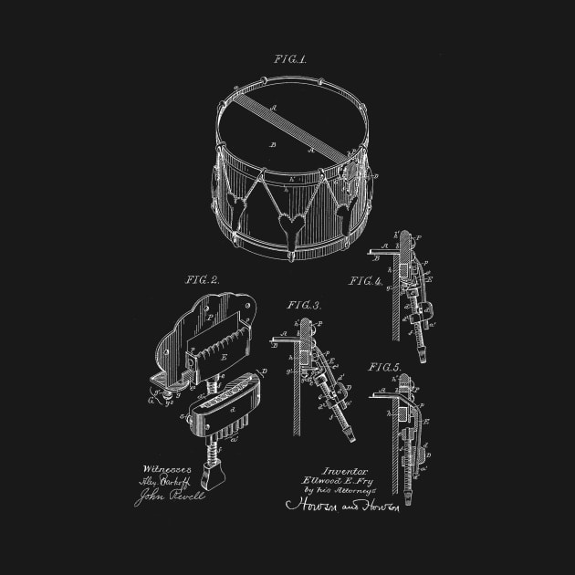 Snare Drum Strainer Vintage Patent Drawing by TheYoungDesigns