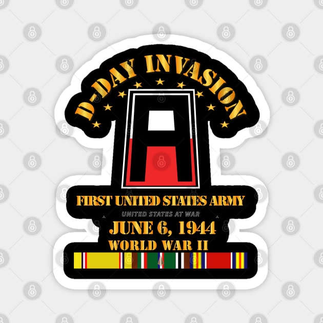 First United States Army - D Day w Svc Ribbons Magnet by twix123844