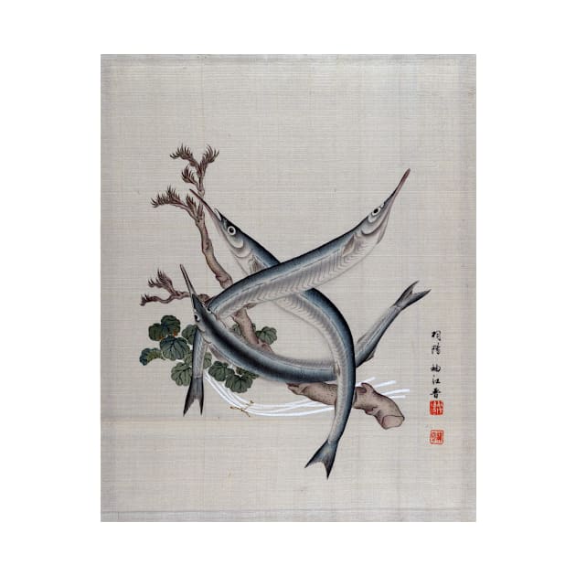 Seki Shūkō Three Fishes and a Branch by pdpress