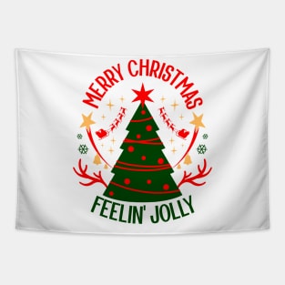 Merry Christmas Feeling Jolly Xmas Retro Vibe Style Ugly Sweater Tapestry