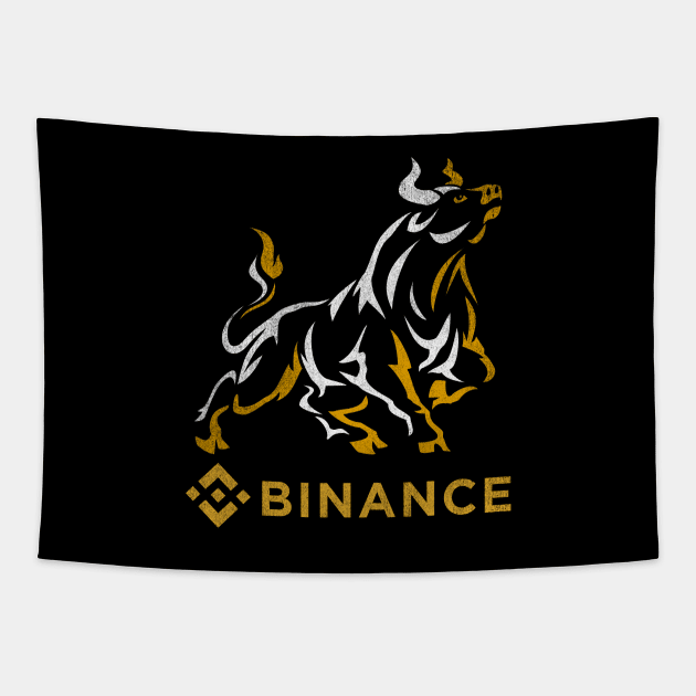 Bull Market Binance BNB Coin To The Moon Crypto Token Cryptocurrency Wallet HODL Birthday Gift For Men Women Kids Tapestry by Thingking About