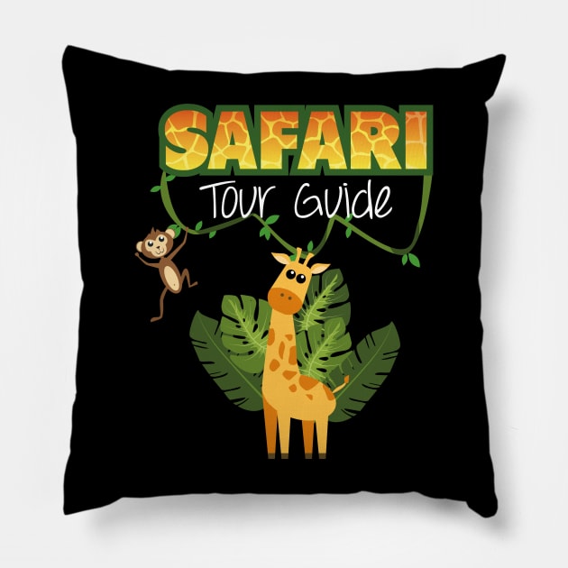 Zoo and Safari Tour Guide Giraffe Costume  Gift for  Kids Pillow by Riffize