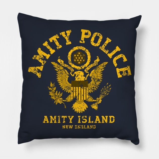 Jaws — Amity Police Pillow by GraphicGibbon