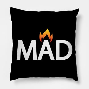 Mad being mad artistic typographic logo Pillow