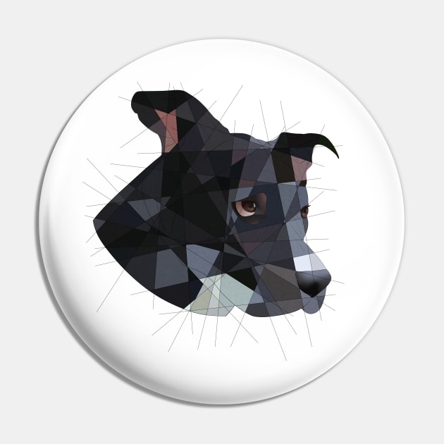 Geometric Black Dog Pin by Blacklightco