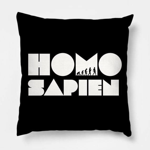 HOMO SAPIEN Pillow by TJWDraws